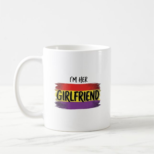 Im Her Girlfriend Rainbow Pride Vector Shirt Coffee Mug (Left)