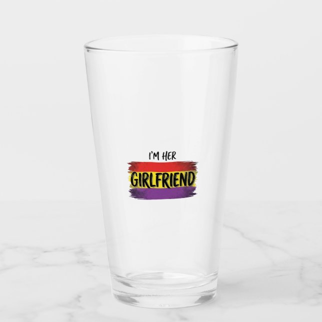 Im Her Girlfriend Rainbow Pride Vector Shirt Glass (Front)