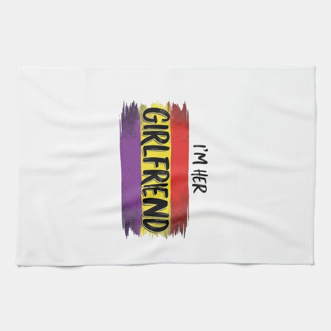 Im Her Girlfriend Rainbow Pride Vector Shirt Kitchen Towel (Horizontal)