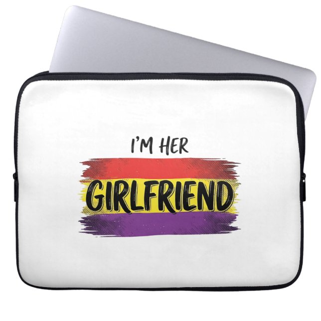 Im Her Girlfriend Rainbow Pride Vector Shirt Laptop Sleeve (Front)