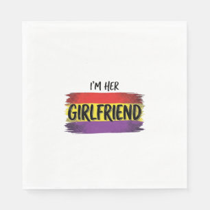 Im Her Girlfriend Rainbow Pride Vector Shirt Napkin