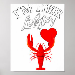 Im Her Lobster Heart Couple Matching Gift Valentin Poster