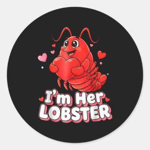 I'm Her Lobster Matching Couple Valentine's Day Wo Classic Round Sticker