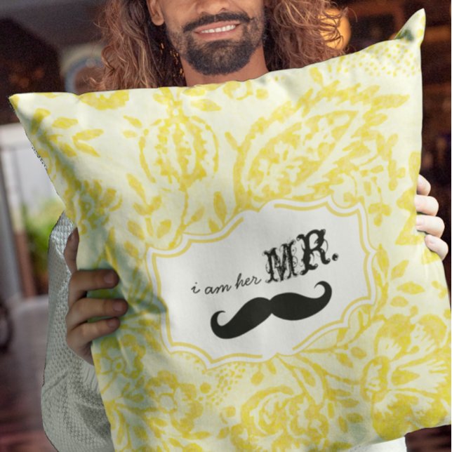 I'm Her Mr. Lemon Zest Moustache Pillow (Creator Uploaded)