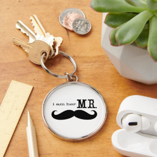 I'm Her Mr. Moustache Grooms Gifts Keychain