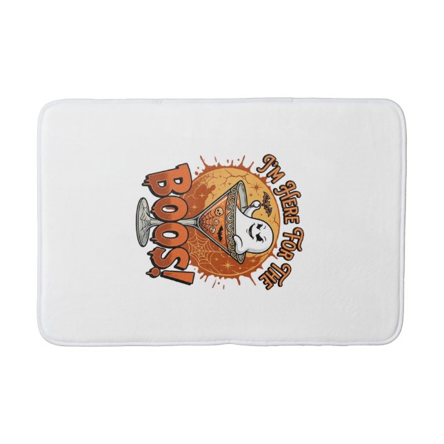 Im Here Boos Halloween Ghost Drink Spiderweb Bat_1 Bath Mat (Front)