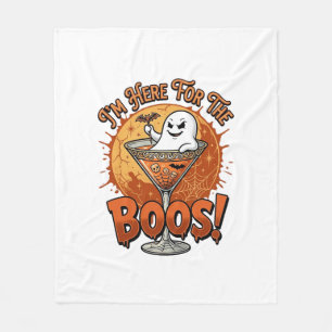 Im Here Boos Halloween Ghost Drink Spiderweb Bat_1 Fleece Blanket