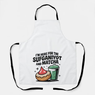 I'm Here For Sufganiyot And Matcha Hanukkah Jew Apron