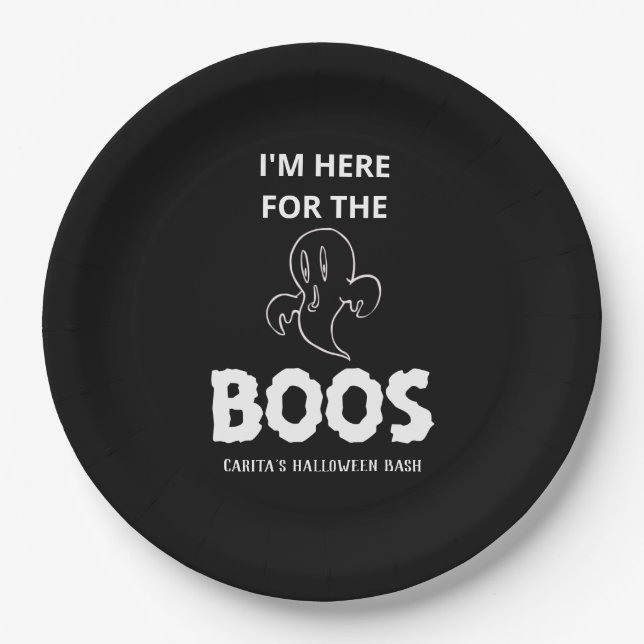 I'm Here For The Boos Personalized Paper Plate (Front)