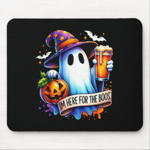 I'm Here For The Boos Spooky Ghost Jack O Lantern Mouse Pad