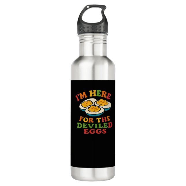I'm Here for the Deviled Eggs Thanksgiving Classic 710 Ml Water Bottle (Front)
