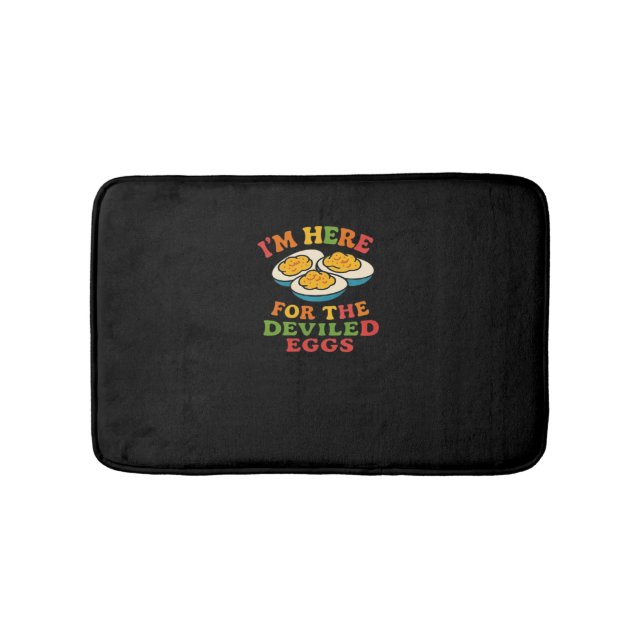 I'm Here for the Deviled Eggs Thanksgiving Classic Bath Mat (Front)