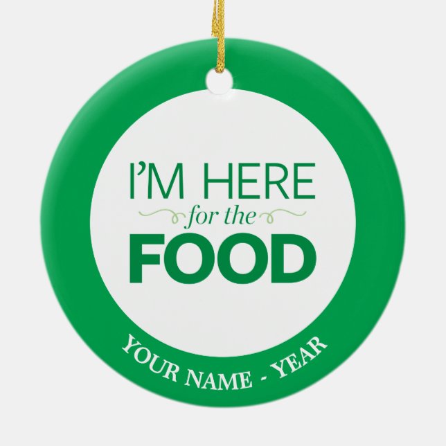 I'm Here for the Food Ceramic Ornament (Back)