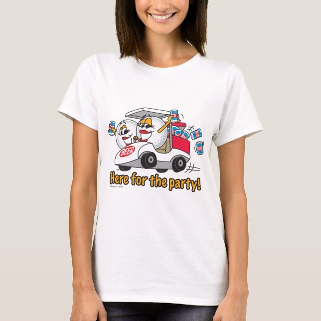 I'm Here For The Party Golf Cart Girls T-Shirt (Front)