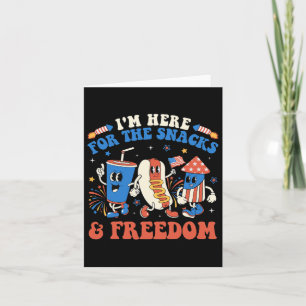I'm Here For The Snacks And Freedom Boy Girl Kid 4 Card
