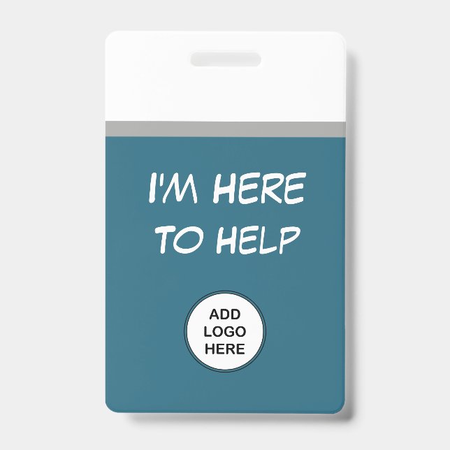 I'm Here To Help Logo Template Retail Badge (Front)