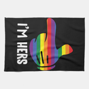 I'm Hers Rainbow Lesbian Couple Funny LGBT Pride M Kitchen Towel