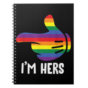 I'm Hers Rainbow Lesbian Couple Funny LGBT Pride M Notebook