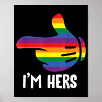 I'm Hers Rainbow Lesbian Couple Funny LGBT Pride M