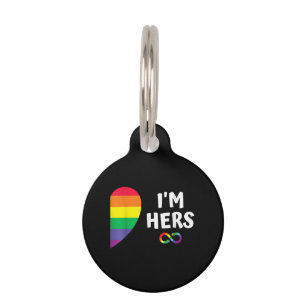 Im hers shes mine matching for pride lesbian coupl pet tag