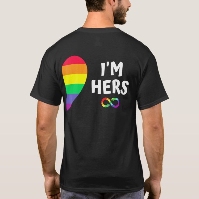 Im Hers Shes Mine Matching For Pride Lesbian Coupl T-Shirt (Back)