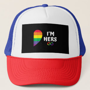 Im hers shes mine matching for pride lesbian coupl trucker hat