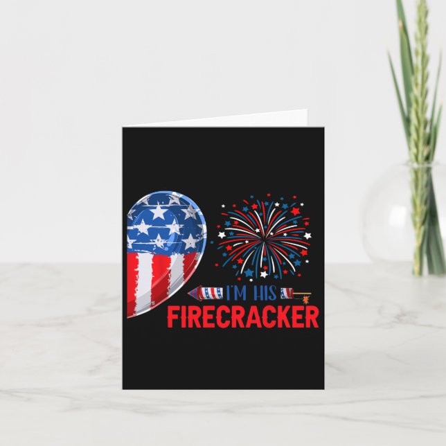 I'm His Firecracker 4th July Funny Couple Costume  Card (Front)