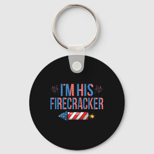 I'm His Firecracker 4th Of July Cute Matching Coup Keychain