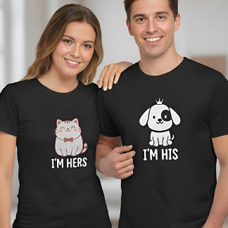 I'm His Matching Couples Cute Dog T-Shirt