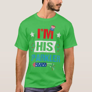 I'm His Sparkler His And Her 4th Of July Matching  T-Shirt