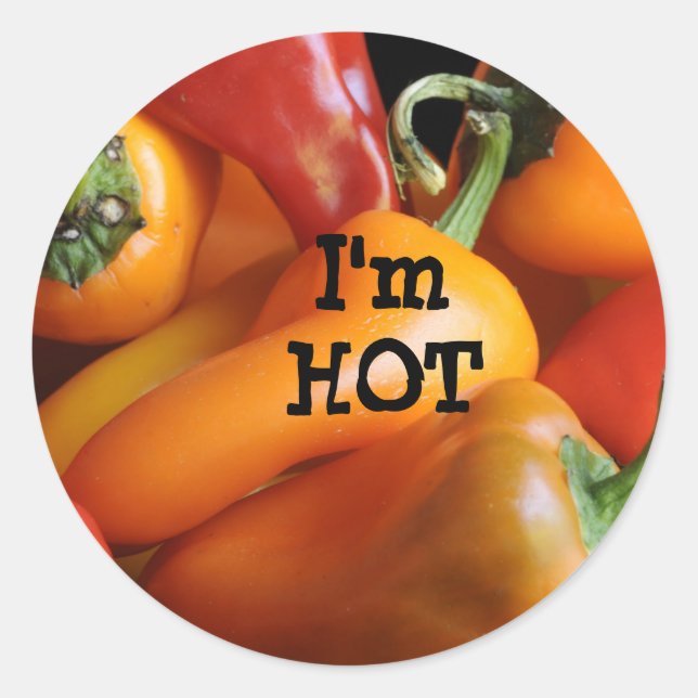 I'm HOT Classic Round Sticker (Front)