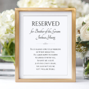 I'm In Heaven For Wedding Brother Groom Memorial P Poster