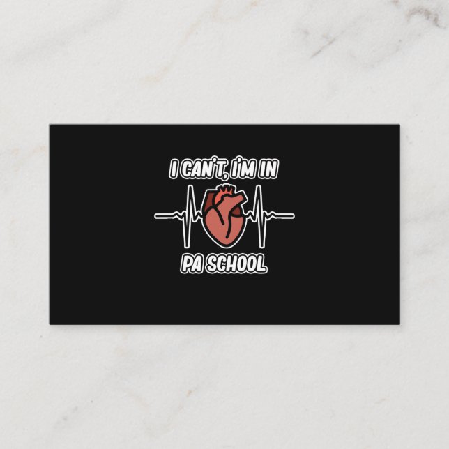 I'm In PA School Physician Assistant Medical Graph Enclosure Card (Front)