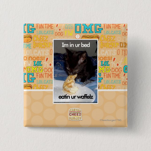 Im in ur bed 2 inch square button (Front)