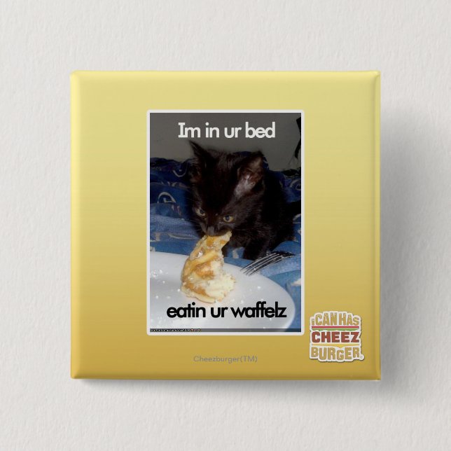 Im in ur bed 2 inch square button (Front)