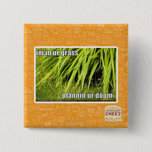im in ur grass 2 inch square button (Front)