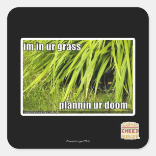 im in ur grass square sticker