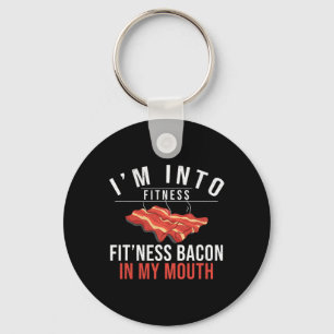 I'm Into Fitness Bacon In My Mouth Bbq Grilling Fu Keychain
