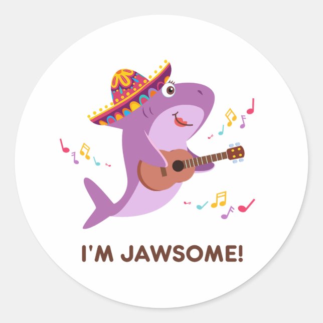 I'm Jawsome Pun Round Sticker (Front)
