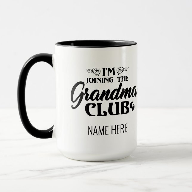 I'm Joining The Grandma Club Baby Reveal Coffee Mug (Left)
