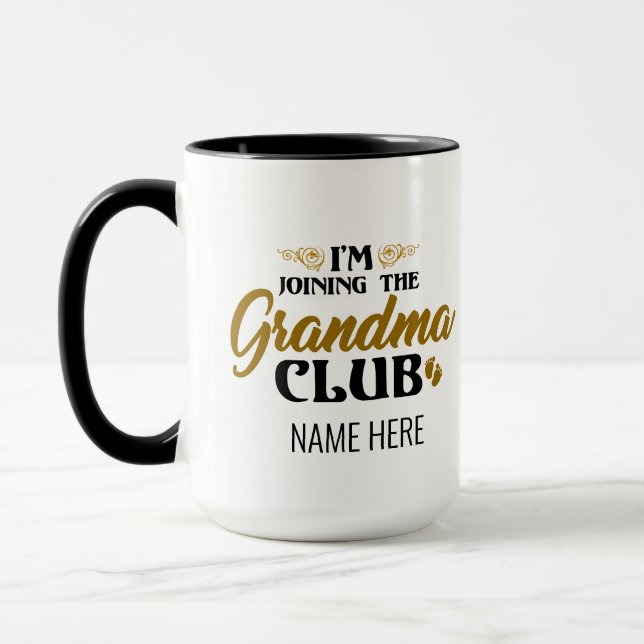 I'm Joining The Grandma Club Baby Reveal Customize Mug (Left)