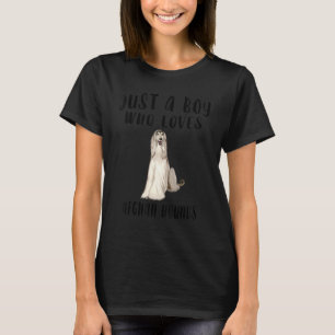 Im Just A Boy Who Loves Afghan Hounds Dog Lover  1 T-Shirt