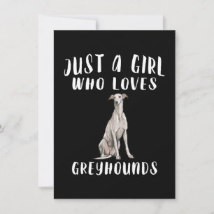 Im Just A Girl Who Loves Greyhounds Dog Lover Gift Thank You Card