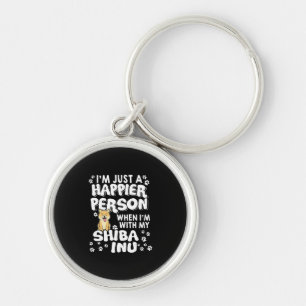 Im just a happier person when im with my shiba inu keychain