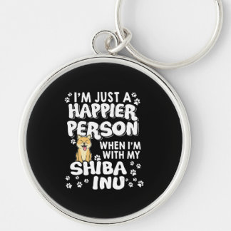 Im just a happier person when im with my shiba inu keychain