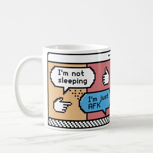 I'm Just AFK | Funny Gamer Pixel Art  Coffee Mug (Left)