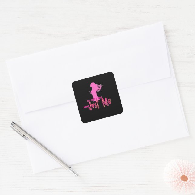im just girl square sticker (Envelope)