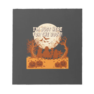 Im Just Here Boos Halloween Kids Silhouette Moon P Notepad