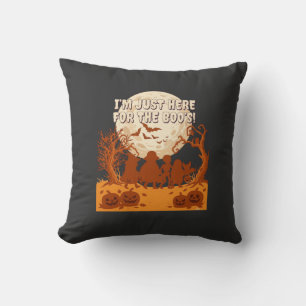 Im Just Here Boos Halloween Kids Silhouette Moon P Throw Pillow