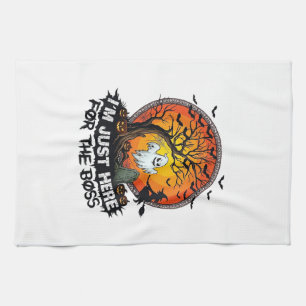 Im Just Here Boss Halloween Ghost Witch Pumpkins_1 Kitchen Towel